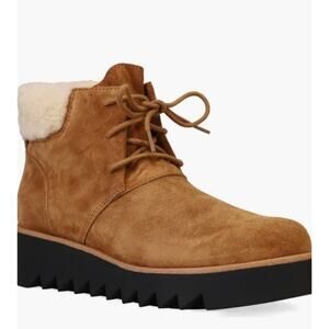 Eileen Fisher Women’s Kenille Sport Suede Shearling Brown Wedge Bootie Sz 11